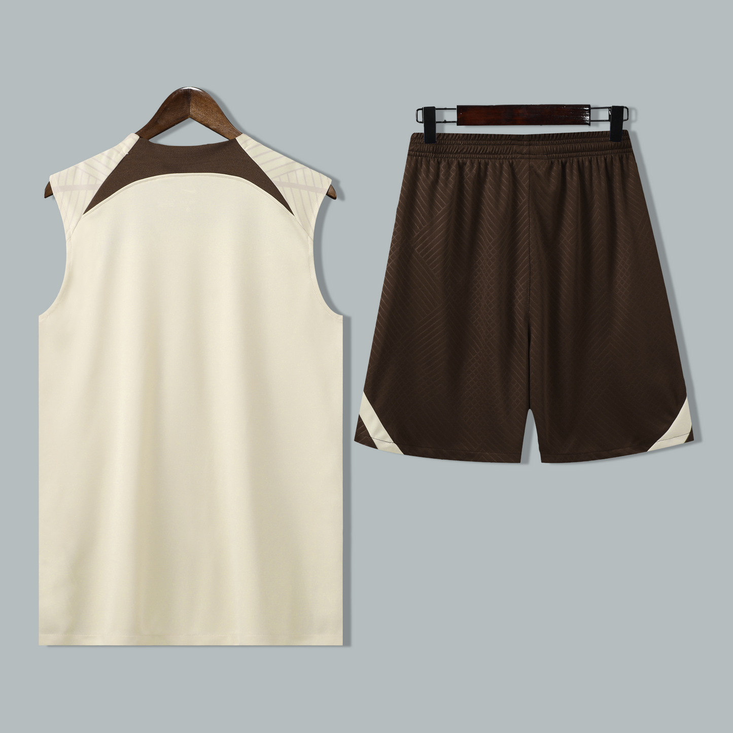 Corinthians 25/26 "Cream Brown" Sleeveless Training Jersey and Shorts Set