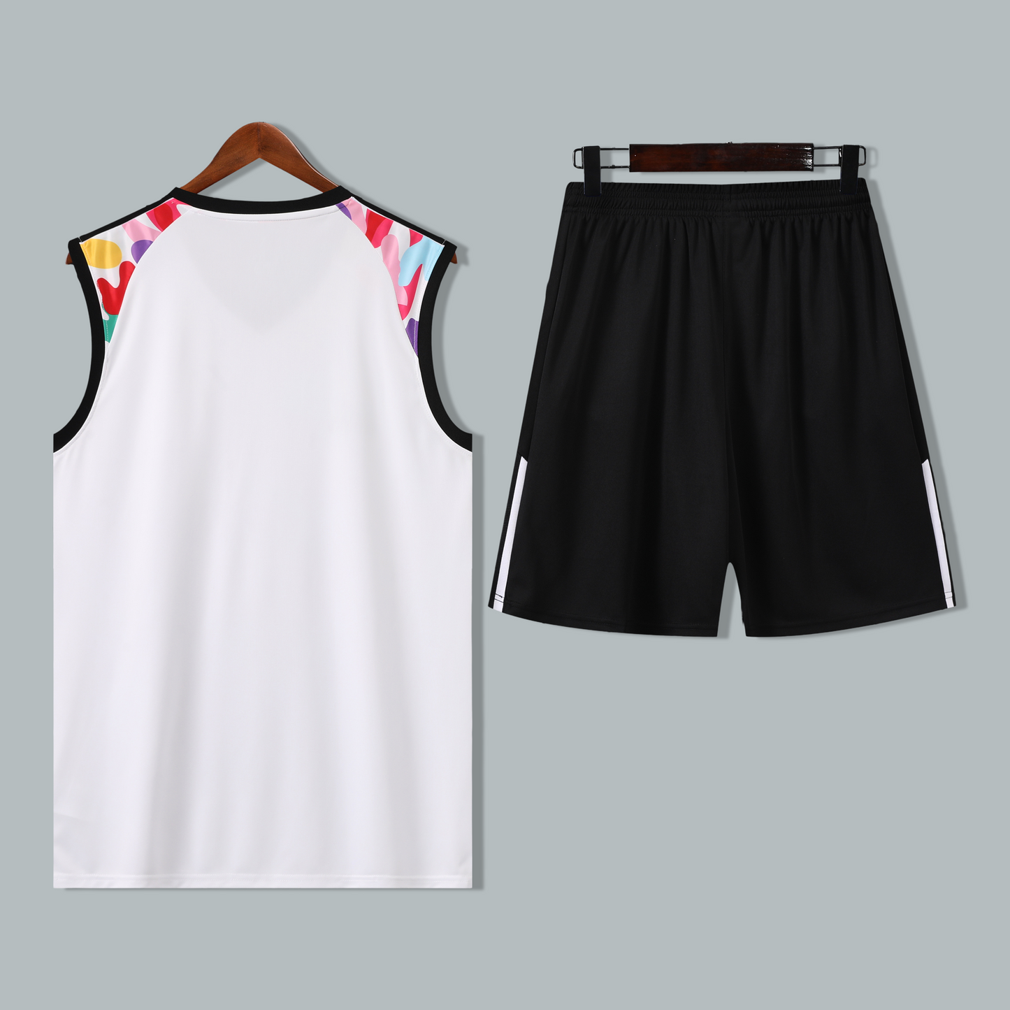 Manchester United 24/25 "White Prism" Sleeveless Training Jersey and Shorts Set