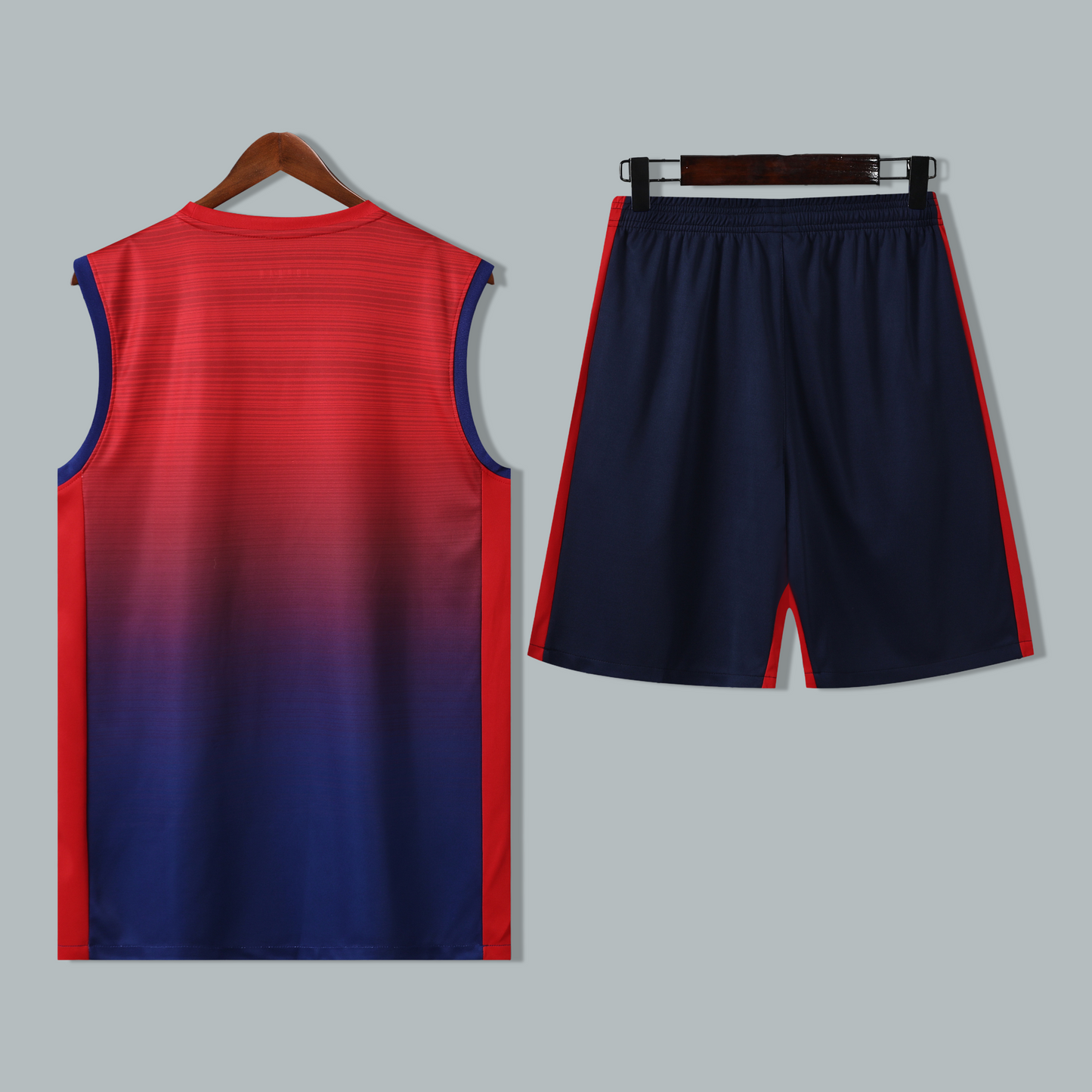 PSG 25/26 "Red to Blue Gradient" Sleeveless Training Jersey and Shorts Set