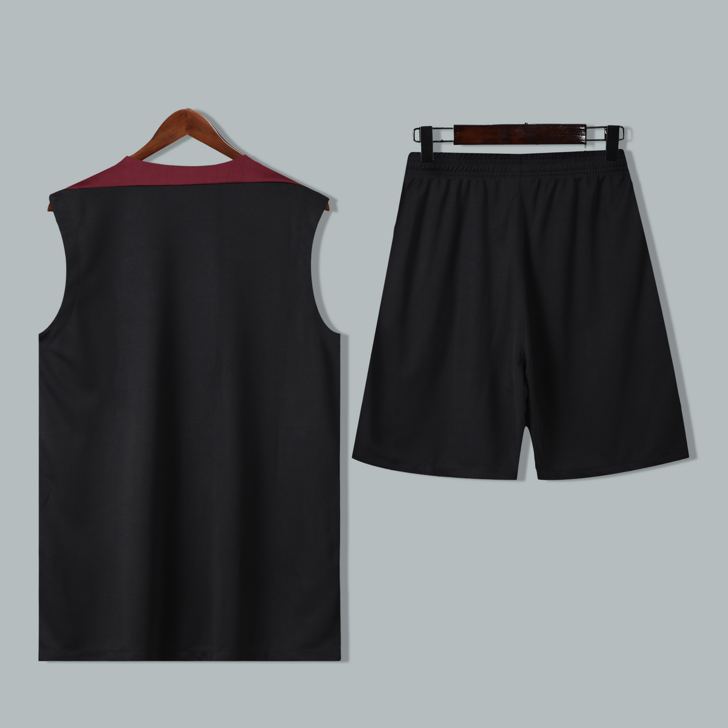 PSG 25/26 "Black Bordeaux" Sleeveless Training Jersey and Shorts Set