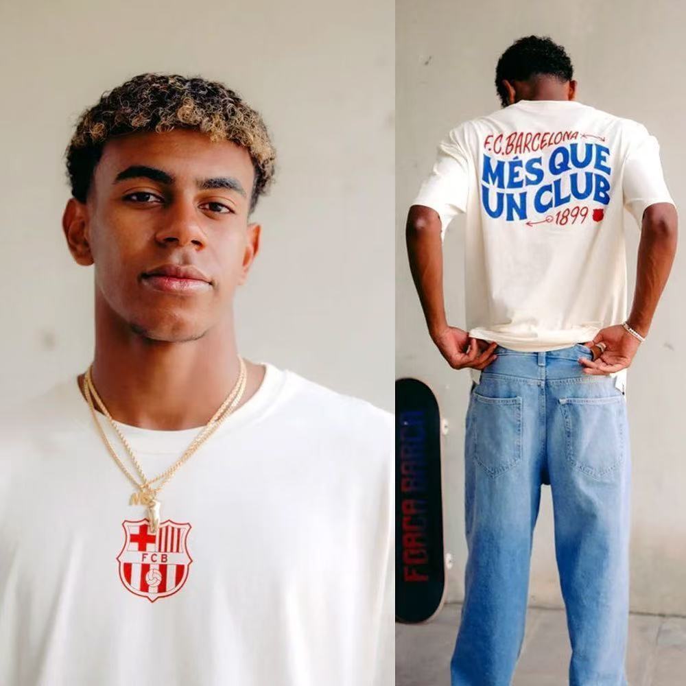 Barcelona 25/26 "Crimson Crest White" Premium T-Shirt