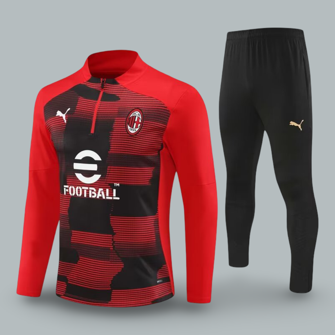 AC Milan 25/26 Training Tracksuit "Black & Red Striker Edition"