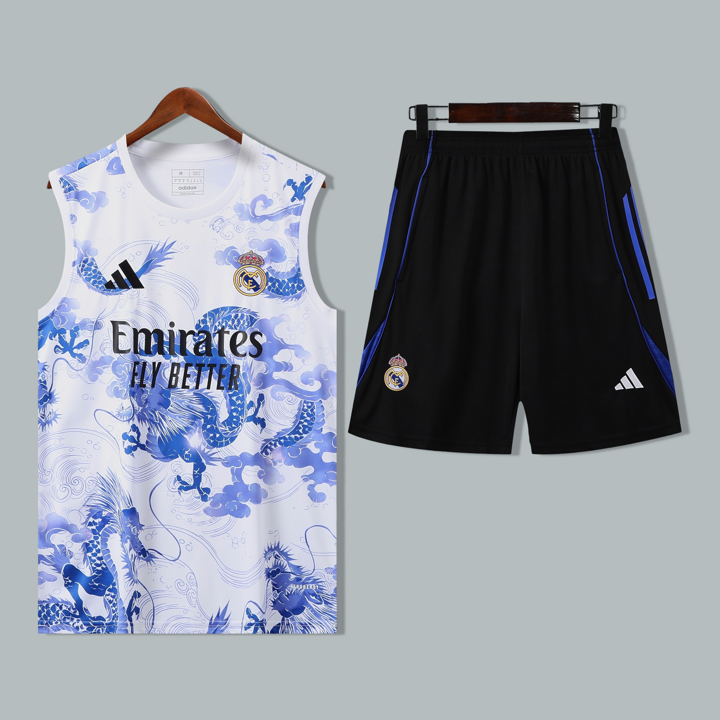 Real Madrid 25/26 "Blue Dragon" Sleeveless Training Jersey and Shorts Set