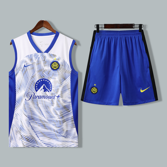 Inter Milan 25/26 "Wave White" Sleeveless Training Jersey and Shorts Set