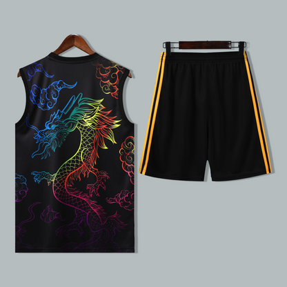 Real Madrid 25/26 "Black Dragon" Sleeveless Training Jersey and Shorts Set
