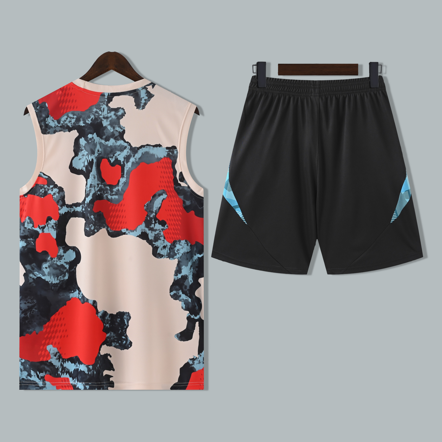 Bayern Munich 25/26 "Abstract Red Blue" Sleeveless Training Jersey and Shorts Set