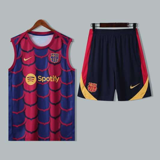 Barcelona 25/26 "Dragon Scales Blaugrana" Sleeveless Training Jersey and Shorts Set