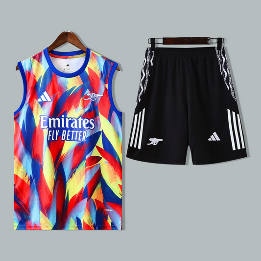 Arsenal 25/26 "Multicolor Flames" Sleeveless Training Jersey and Shorts Set