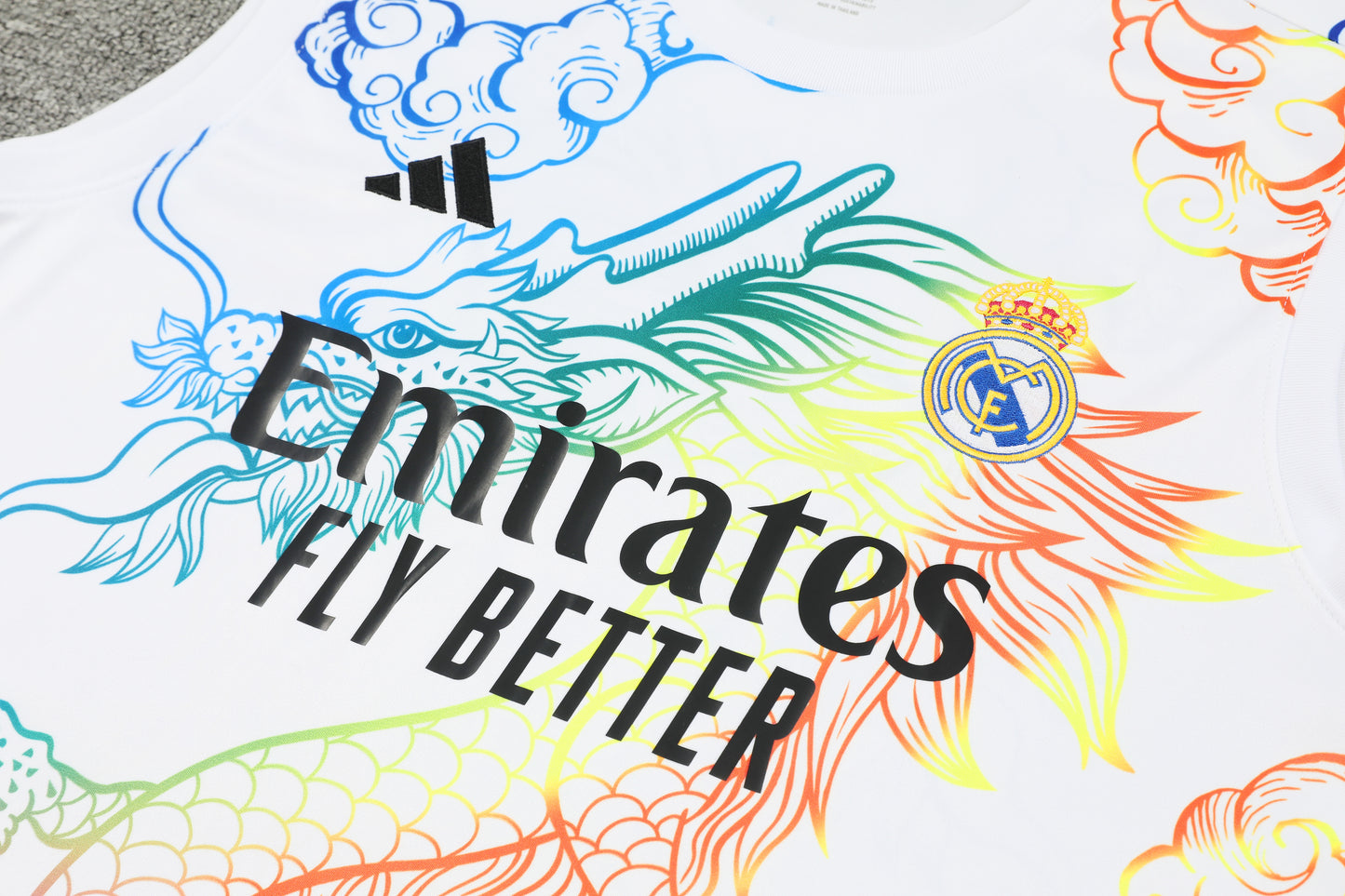 Real Madrid 25/26 "Dragon Multicolor" Sleeveless Training Jersey and Shorts Set