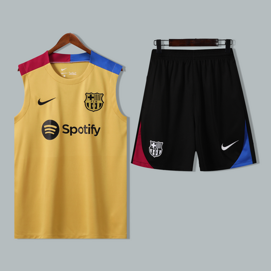 Barcelona 24/25 ‘Golden Heritage’ Sleeveless Jersey and Shorts Set