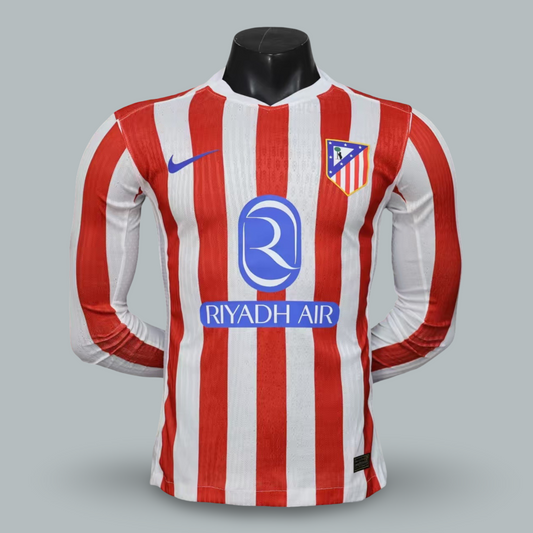 Atletico Madrid 25/26 Home Player Edition Long Sleeve Kit