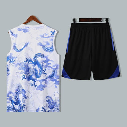 Real Madrid 25/26 "Blue Dragon" Sleeveless Training Jersey and Shorts Set