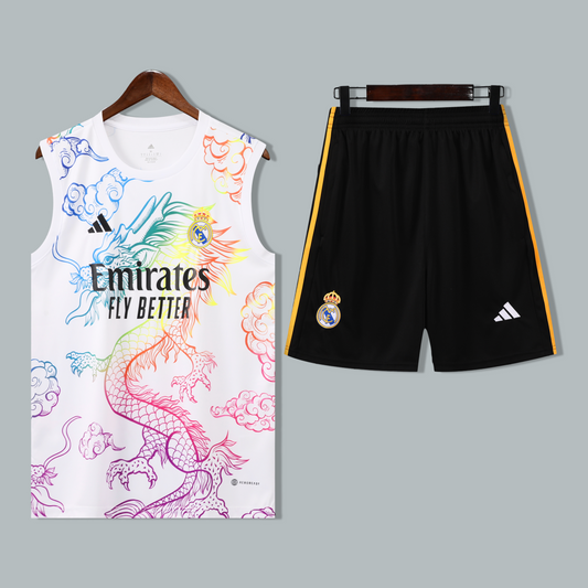 Real Madrid 25/26 "Dragon Multicolor" Sleeveless Training Jersey and Shorts Set