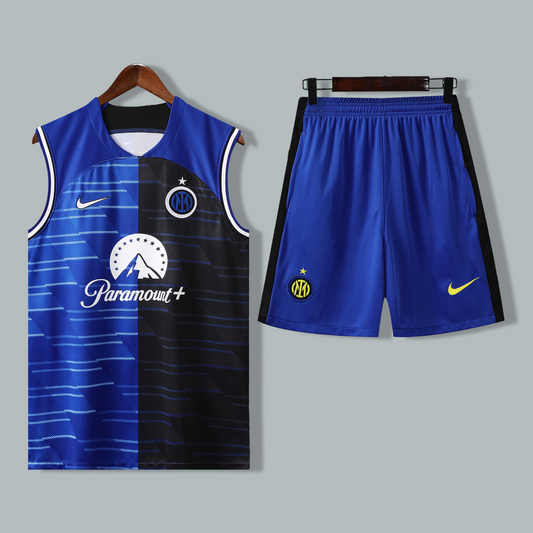 Inter Milan 25/26 "Blue & Black Divide" Sleeveless Training Jersey and Shorts Set