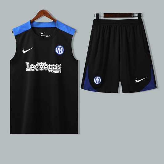 nter Milan 25/26 "Blackout Blue" Sleeveless Training Jersey and Shorts Set