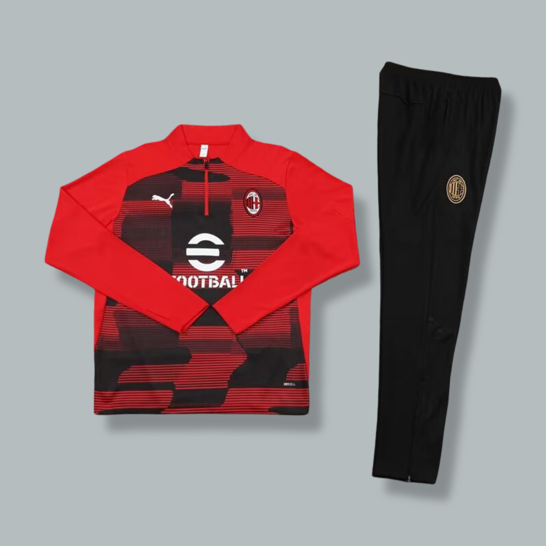 AC Milan 25/26 Training Tracksuit "Black & Red Striker Edition"