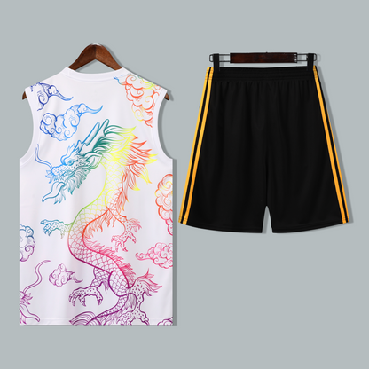Real Madrid 25/26 "Dragon Multicolor" Sleeveless Training Jersey and Shorts Set